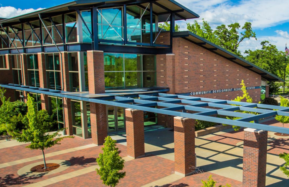 Exterior of a modern community development resource center, representing Placer County’s transition to eProcurement and improved procurement efficiency.